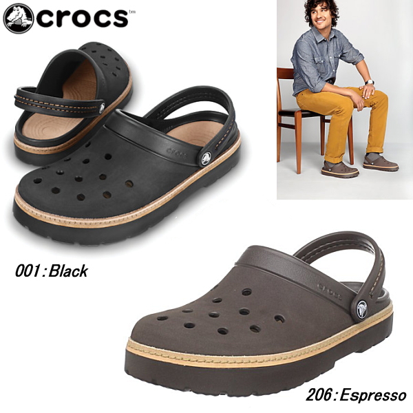 mens brown crocs