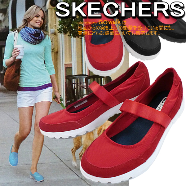 skechers slip on womens red