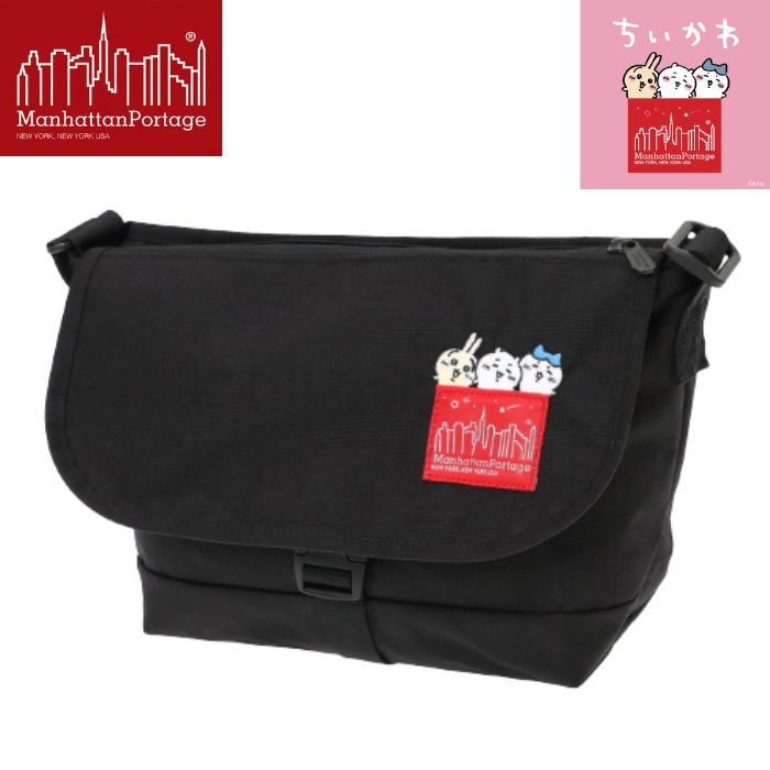 マンハッタンポーテージ ちいかわ MP1605JRSFZPCKW26 NYLON MESSENGER BAG JR FZP 500D CORDURA CKW26 うしろ側 鞄 BAG 文字記号 メンズ レディース 通い 通学 お出掛け 鞄 ショルダーバッグ 黒 黒いこと