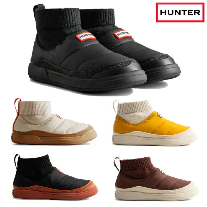 狩り人 HUNTER レディース スリッポン  ブーツ はたご屋/アウト インシュレイティド ニッティド 折り返し スリッパー WFS2265REN IN/OUT INSULATED KNITTED ブーツ 大売り出し