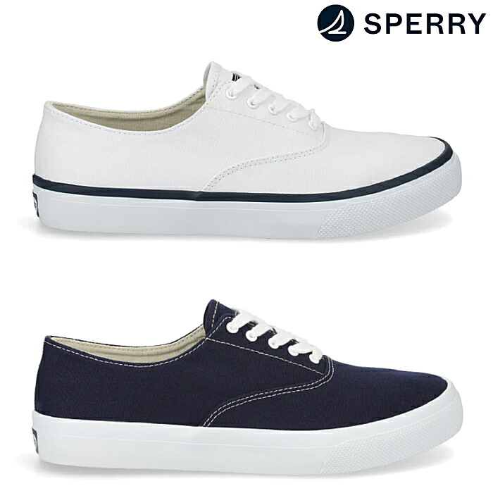 スペリー トップサイダー SPERRY TOPSIDER メンズ スニーカー クラシック クラウド CVO UFF4101CNV キャンバス カジュアル デッキシューズ CLASSIC CLOUD CVO ホワイト ネイビー｜スニーカー・靴激安通販 Reload