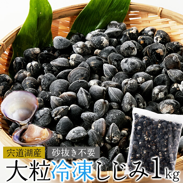 送料無料 獲れたてを急速冷凍！身が大きくてプリプリ！！宍道湖産大粒しじみ冷凍1kg【代金引換不可】【産地直送】