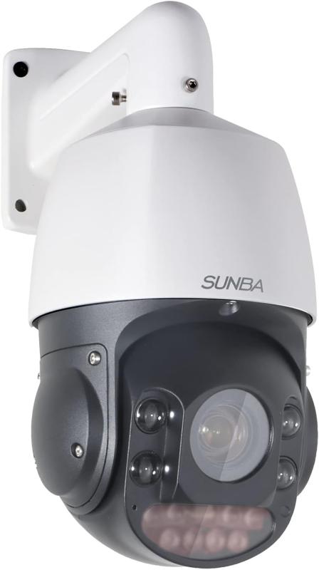 【SUNBA P425】屋外用防犯カメラ、PoE + 給電PTZカメラ屋外、25倍光学ズーム、5MP、AI 自動追跡、 IP66 防水、赤外線到達距離100メートル、ドームセキュリティカメラ