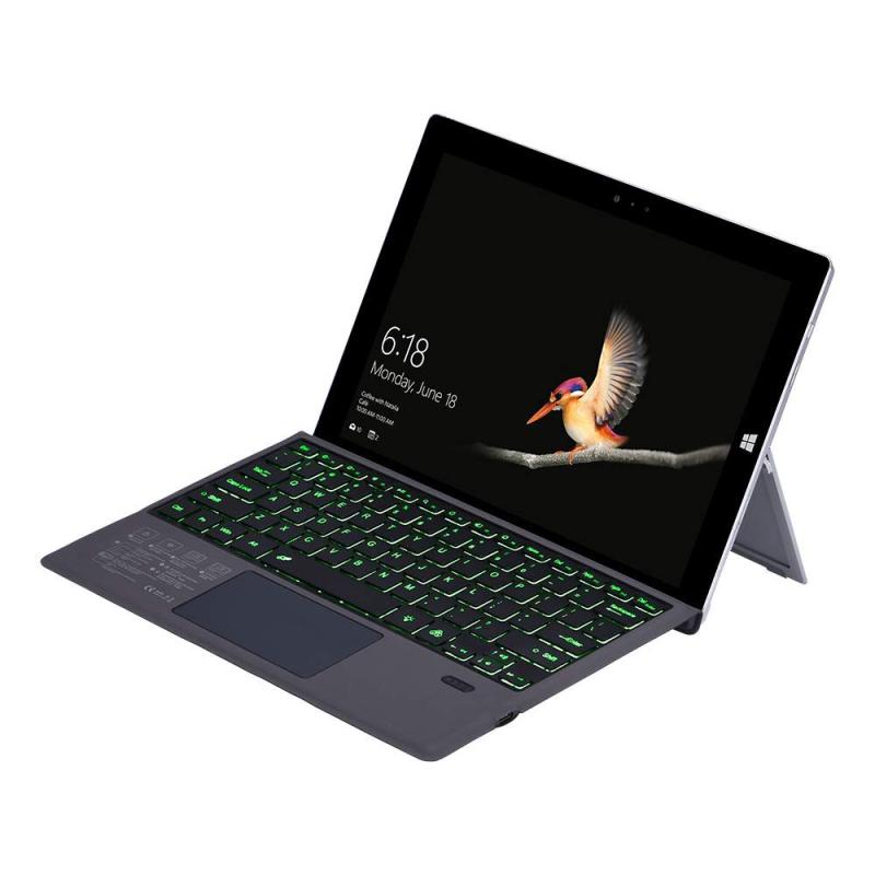 新型 Surface Pro キーボード - Pro 7/6/5/4/3対応 7色バックライト タッチパッド マグネット式 吸着 タブレット ポータブル ワイヤレス スマート 薄型 Bluetooth US英語配列