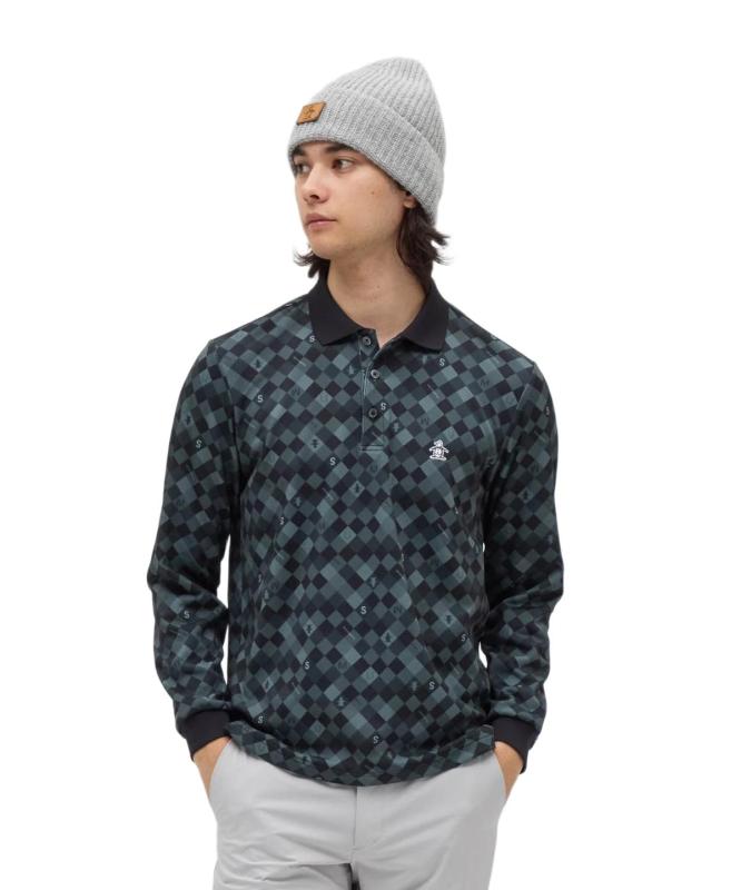 MUNSINGWEAR(マンシングウェア) 長袖シャツポロシャツ チェック柄 ストレッチ 吸汗 保温 ヒートナビ ゴルフ MG5FLS82Mメンズ