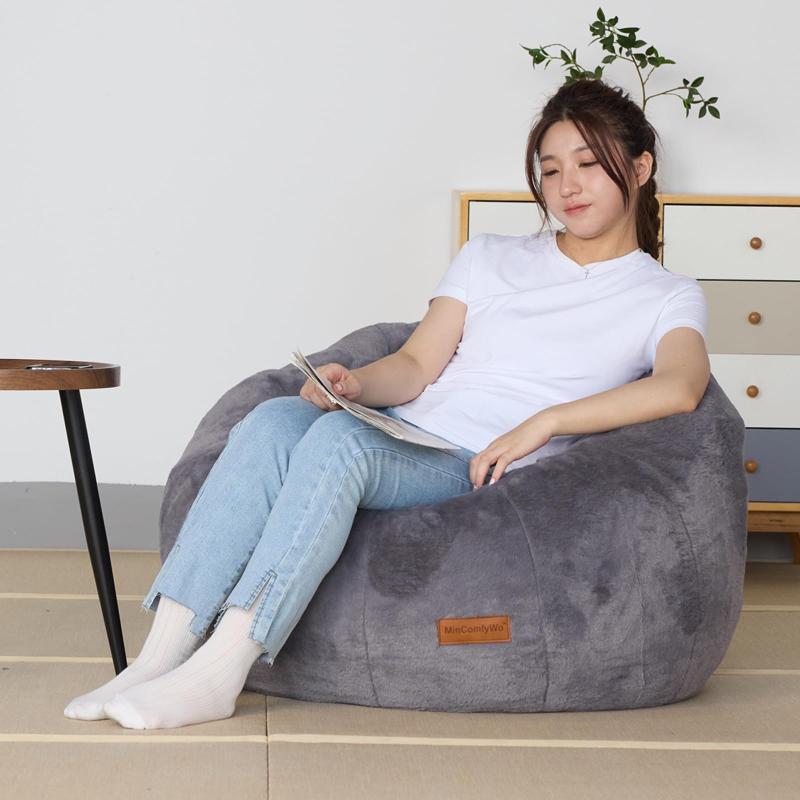 MinComfyWo ビーズクッション 特大(85×80×62cm) ソファークッション 大きい 疲労解消 安全設計 ビーズソファ 無味 豆袋座布団 おしゃれ 一人暮らし ソファ 一人掛け 1人用 座椅子 チェア