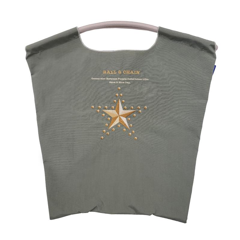 [Ball & Chain] ボールアンドチェーン 正規品 Star and Studs Mサイズ ショッピングバッグ エコバッグ 301061 (M, MS.GRAY)