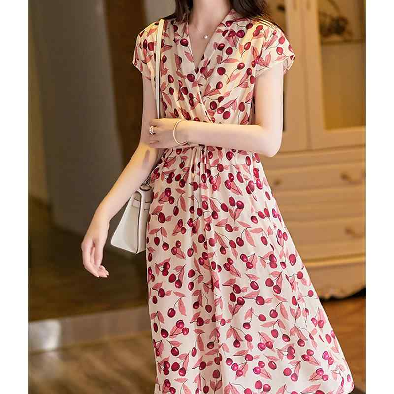 衣装 レディース 春夏 桑蚕? 地絹 真? 桜んぼう 桜んぼう 杏色 杏 V素っ首 袖なし ノースリーブ 膝丈 並み並み A伝達ルート ゆったり うつり変わり 冷やりとした 薄っぺら 窈窕たる 成年者 執務室 通い 心地好い デイリー 普段着 30代 40代