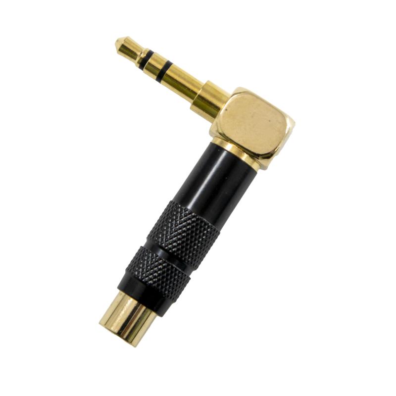 マクサー電機 ハイグレード オーディオ用 L型変換プラグ 3.5mm ミニプラグ から 3.5mm ミニジャック ブラック アンプ背面等の狭小箇所への取り付けに SE-L3535SBK