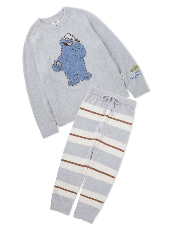 gelato pique(ジェラート ピケ) 【SESAME STREET】HOMMEモチーフJQDプルオーバー\u0026amp;ロングパンツセットPMNT245059メンズ
