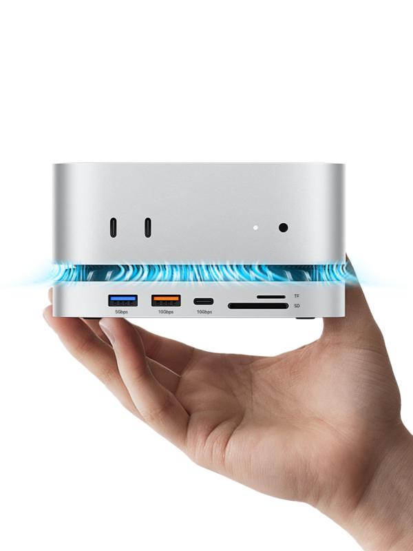 Mac Mini M4 対応ハブ MOVE SPEED USB-Cハブ 【10-in-1全能型&内蔵 SSD】 HDMI 4K 60Hz USB-A(10/5Gbps)PD対応 SD/TFカードリーダー HDMI USB3.2 USB3.0 1000Mb|リメイクバディー