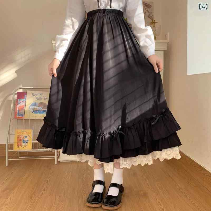 スカート レディース 黒 白 フレア ミディ プリーツ レイヤード 切り替え デザイン ポリエステル 微弾性 日韓 スタイル 韓国風 ハーフスカート 軽量 通勤 デイリー 普段使い フェミニン クラシック 秋夏