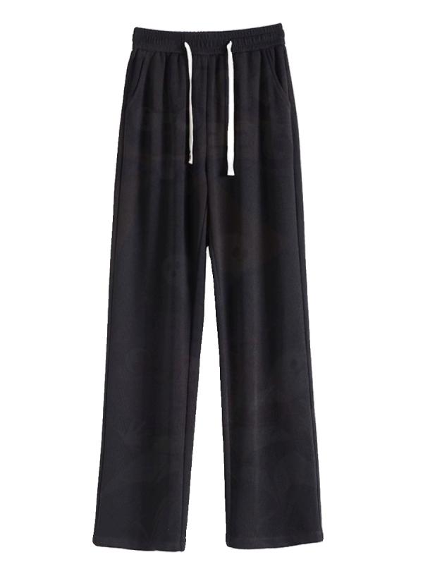 レディース ワイドパンツ ハイウエスト 直筒 糯米素材 ストレッチ 黒 グレー ライトグレー ロング丈 ドラッグ 秋冬 スタイル 御姐風 私服 ゆったり シルエット 脚長効果 スリムライン 普段使い 通勤 軽量 柔らか 生地 女性用 155cm対応 14