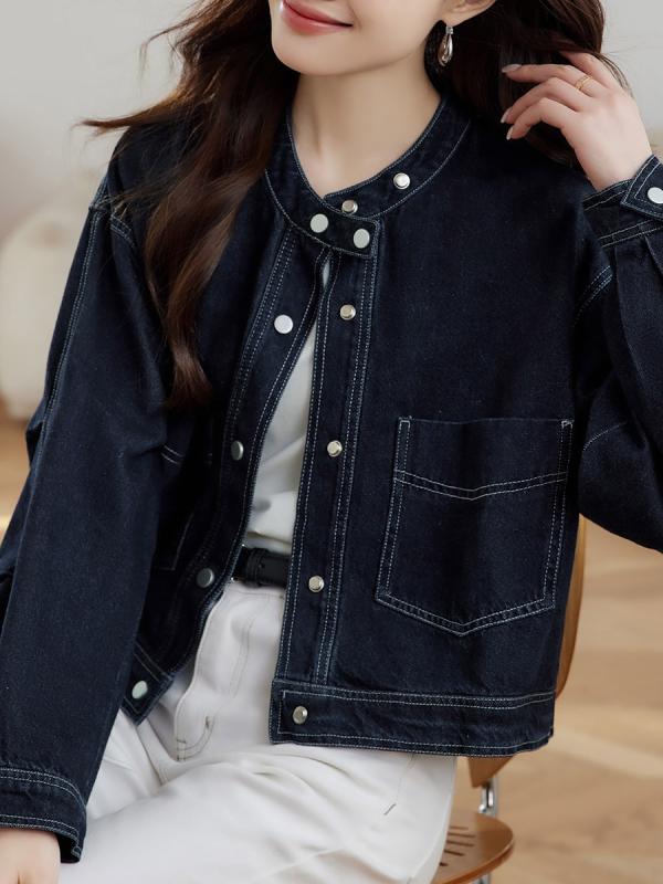 上張り 丸首 ジーンズ 短丈 上衣 レディース 長袖 春夏 牛仔布 原料品 ゆったり 影ぼうし 平平凡凡たる丈 返り咲き風 精神状態 通い 表現スタイル 好いたらしい 休? 座標 牛仔 青碧