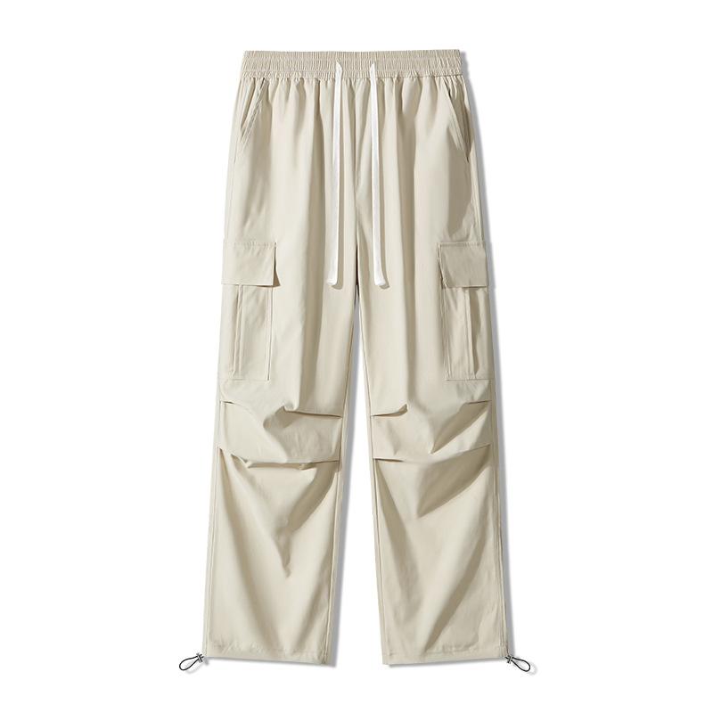 メンズ 工装パンツ 衝鋒パンツ 透気性 直筒 低腰 多ポケット 速乾 ポリエステル 微弾力 黒 杏 グレー 緑 春秋 オールシーズン 青年 休? 国潮 基本款 長ズボン 純色 色牢度高 免?処理 青春流行 通勤 普段使い アウトドア 軽量 機能性 ストレ
