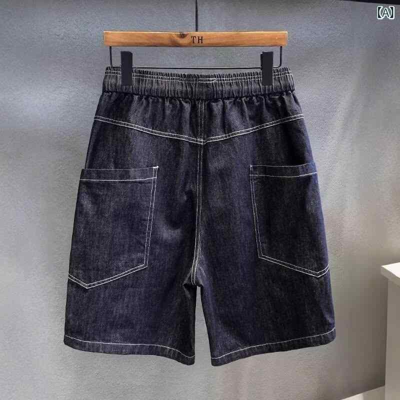 メンズ 牛仔 ショートパンツ 復古 明線デザイン 多口袋 工装 夏季 スタイル 青春 活力 基本 款 ?松型 中腰 拉? 普通 厚さ 棉 素材 49% 含量 休? ?景 撞色 ?? 微? 直筒 脚口 水洗 加工 S M L XL 2XL 3XL サイズ