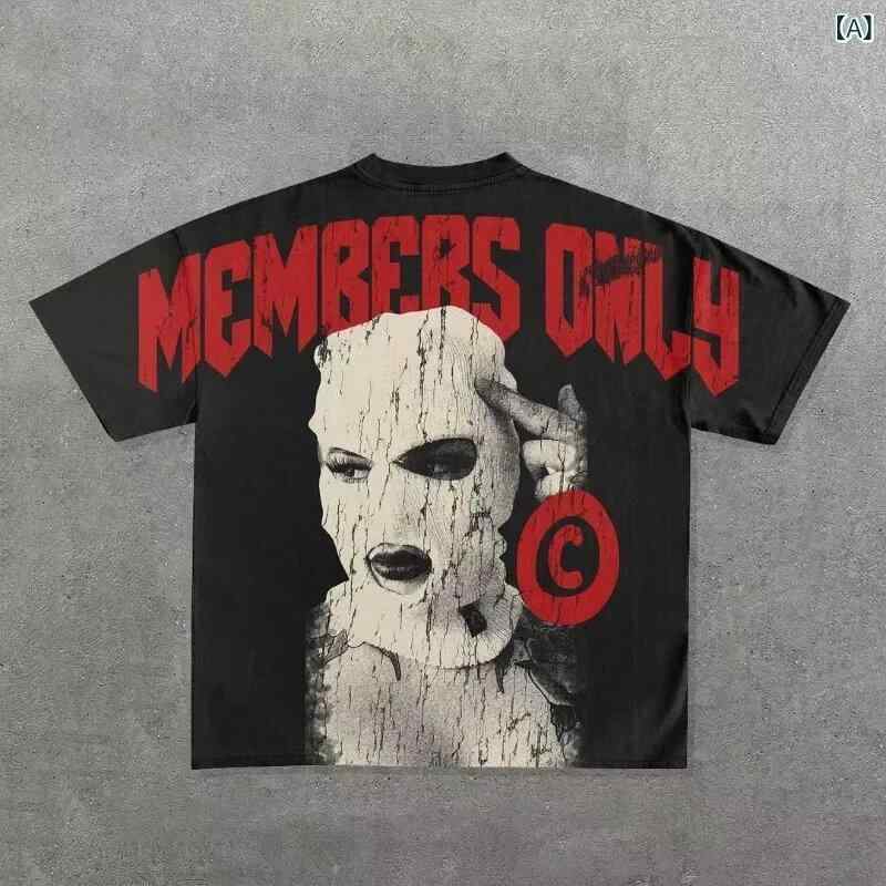 メンズ Tシャツ トップス 短袖 ヒップホップ ゴス ストリートファッション ビッグプリント インパクト柄 アルファベット柄 綿素材 ゆったりシルエット ルーズフィット 薄手 夏向け 黒 杏色 日常使い カジュアル ティーン向け 18-24歳 セットアッ