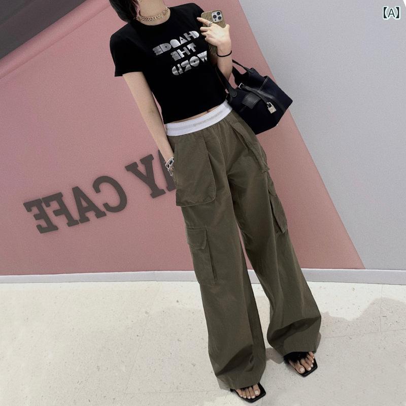 レディース 綿 原材料 広々としたズボン下 夏 服 直筒 工装 表現スタイル クロップド ひな型 高腰 マイクロ伸ばすこと 衣嚢 かざり付ける 通い 普段使い走り 人となり 表現スタイル 薄っぺら ロング丈 ゆったり 影ぼうし か細い 成り行き