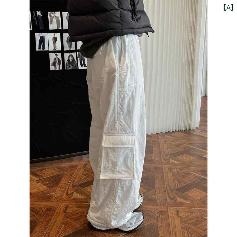 ルーヴル 冬の 新型 韓国 版 INS ファッション 工 装 感 綿 カジュアル パンツを 挟んで 軽やかで 暖かい広 脚 ズボン 女|リメイクバディー
