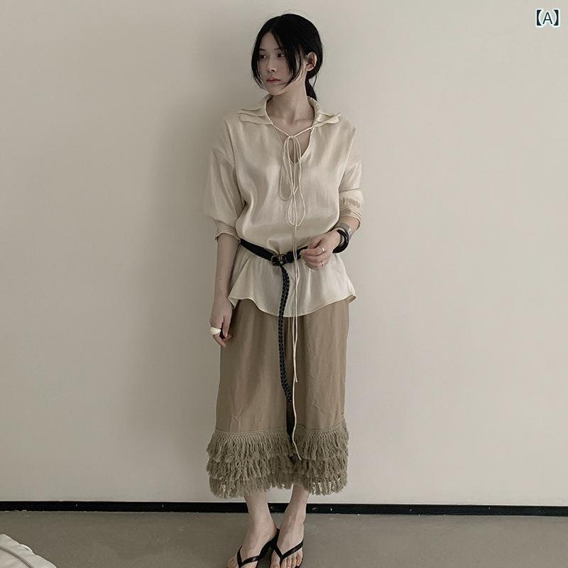 2025 夏の新 韓国 東大 門 分かりやすいな デイリーレトロ 便便たるな 通い多 役立つこと タッセルカジュアルパンツ お上さんの 利得の