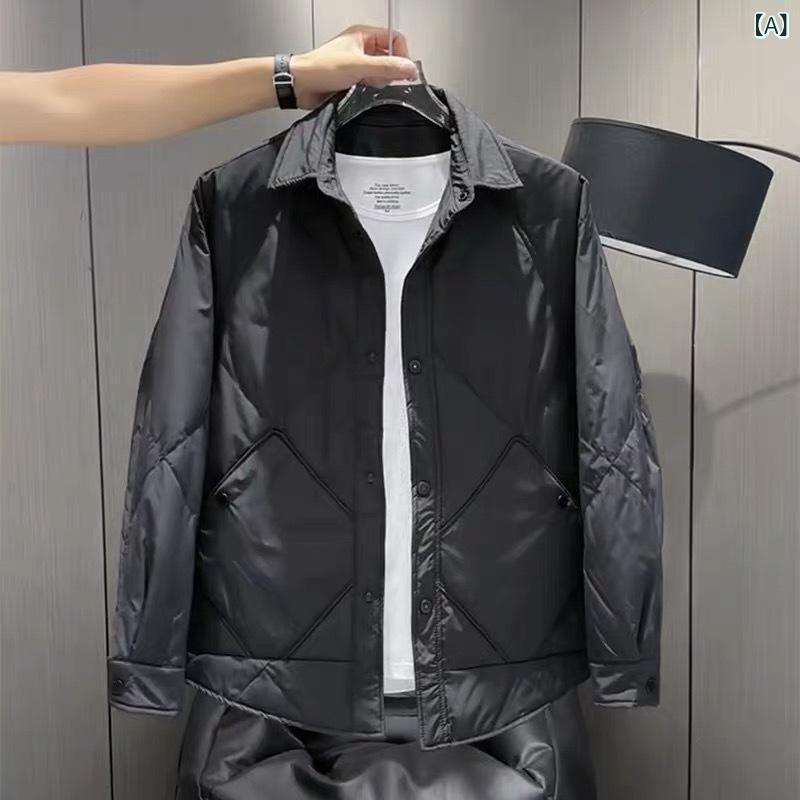 メンズ 羽?服 向こう見ず 保暖 上衣 斜方形格 翻? 短款 薄型 厚地の外套 韓版 表現スタイル 黒 薄墨色緑であること 化?混紡 ポリビニルアルコール衣料繊維 防? 防寒 白鴨絨 詰め直す 66-70% 蓬鬆度 900 完全無欠さ級 肌さむ相応う -50℃~-20℃ 休? 通い アウ