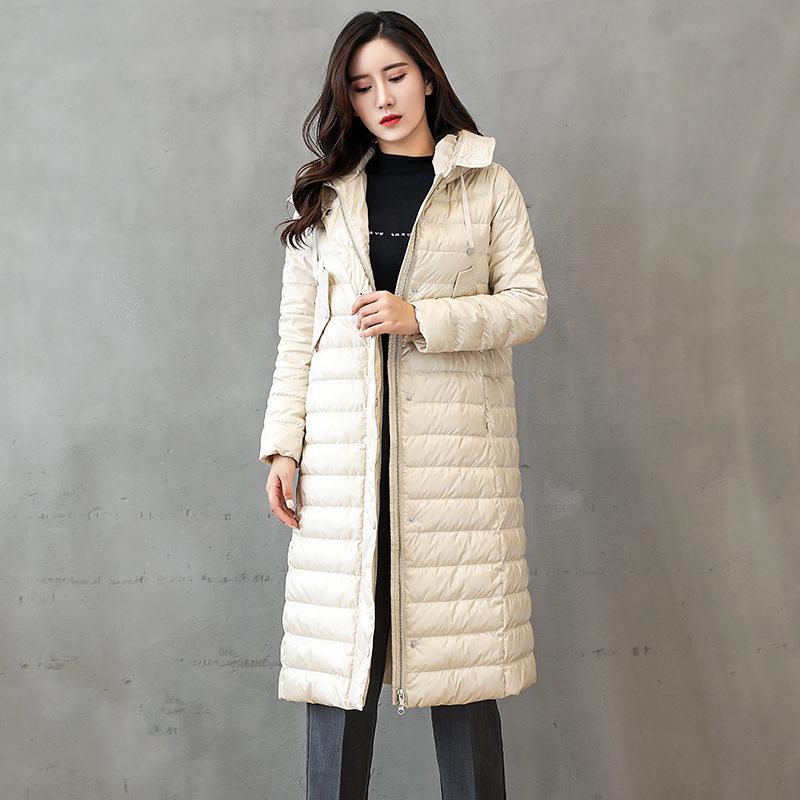 レディース 羽?服 オーバーニー 白いこと落ちこむ 上衣 黒 ミ白 紺 ロング丈 軽さ 保温 編み物 中厚 ナイロン ルーズフィット ボンネット 長袖 ソリッドカラー ジップ 都市 通い 精神状態 表現スタイル 落ちこむ量 101-200g 詰め直す 86-90%