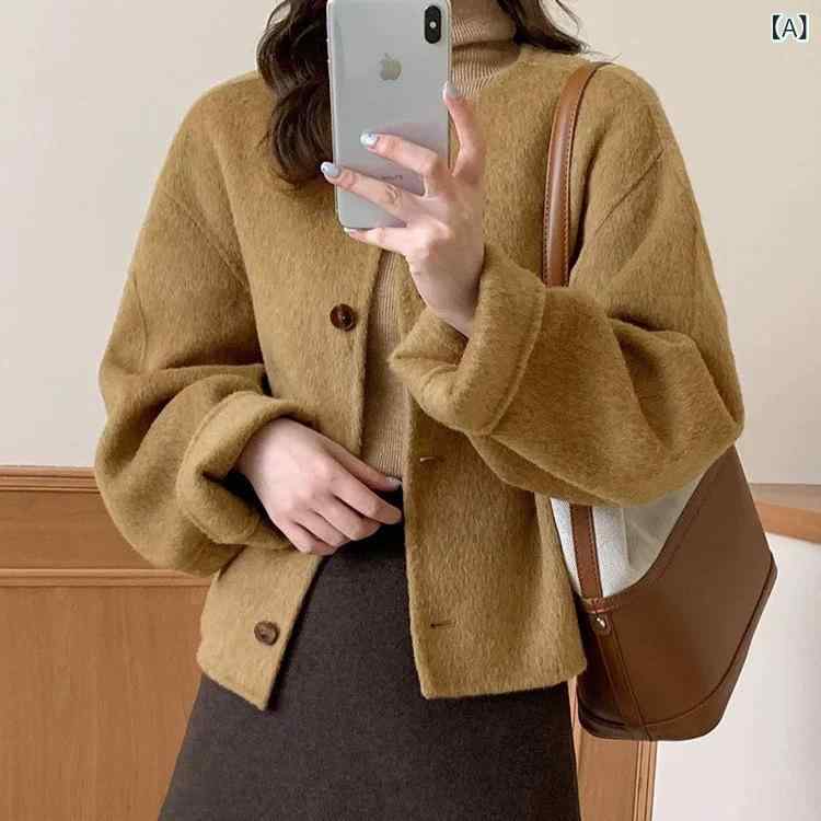 厚地の外套 レディース 秋冬 長袖 丸首 短丈 毛織り 朦々たる 保暖 絨毛 混 韓国風 廓形 長毛 ロング厚地の外套 ダブル人間の顔 羊毛 厚地の外套 厚地の外套 衣嚢 付き添い人 単排名取り草 ユニ一発やる 風 デイリー 使い走り 生あたたかい 厚地の外套 成人女性用 厚地の外套 上衣 ミド