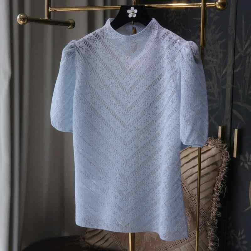 編み物 トップス 半袖 泡泡袖 半高? 直筒型 セットアップ スコート 私服刑事 名媛風 小香風 精神状態 ?雅 春陽 浅青 白いこと 粉色 杏色 黒 錦? 出どころ 純色 単品 仕掛ける 愛くるしげ 軽さ 伸縮性 御前上等感 日常使い走り 通い 心地よい