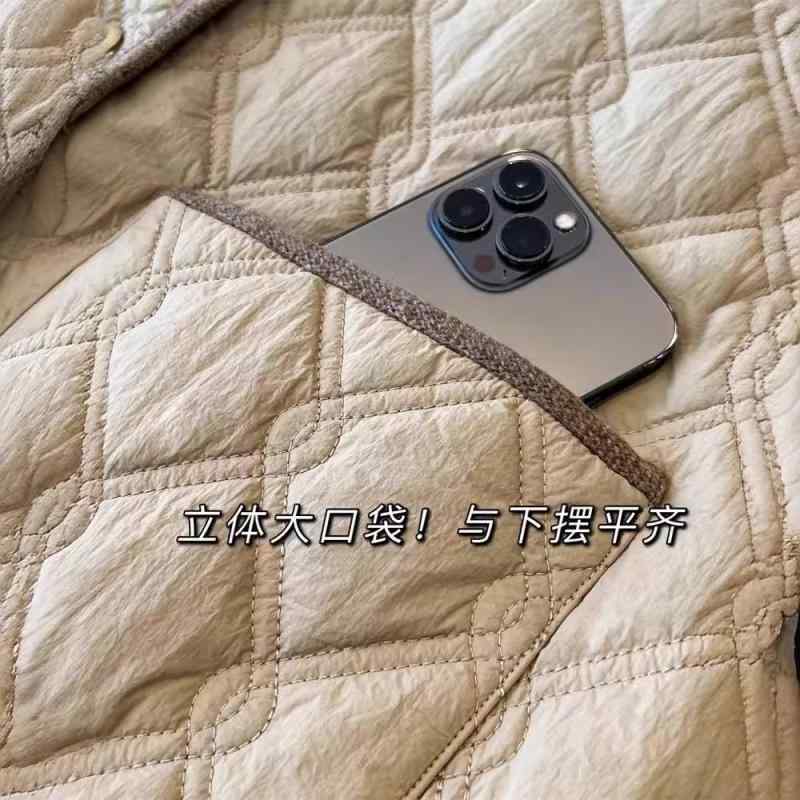 厚地の外套 成人女性用 軽さ 絨毛 綿織物 上衣 ポロ色つや 対照 照合のしるし柄 朦々たる 長袖 シングル前胸部 衣嚢 浅緑 カルメ焼 綿織物 95% 綿原材料 日常使い走り 秋冬 今めかしい 生あたたかい ゆったり 相応う