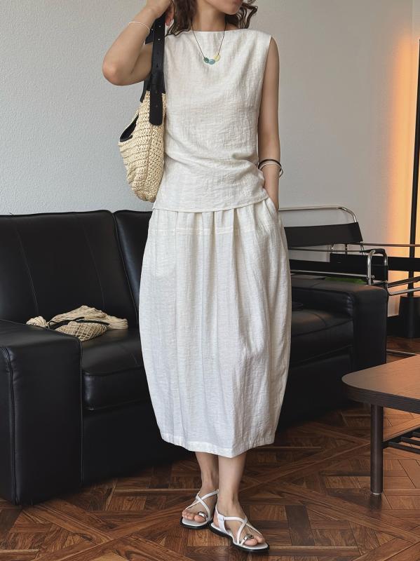 スコート お上さん用 花苞 半身 長丈 ?型 立体感 定まり 夏 うつり変わり 麻 人棉 微弾 黒 麻色 締まりのない 好いたらしい 日韓 休?