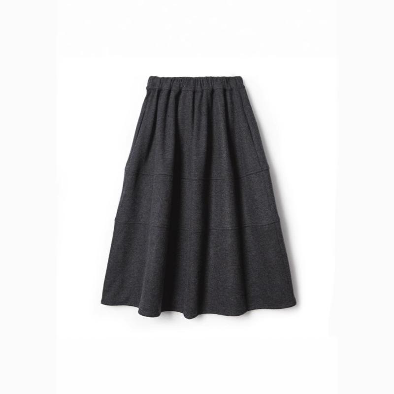 半身スカート プリンセス風 ウール ミドル丈 Aライン フレア 灰 黒 日韓カジュアル 原宿風 秋冬 女性用 スタイルアップ 暖か 軽量 普段使い デート｜リメイクバディー