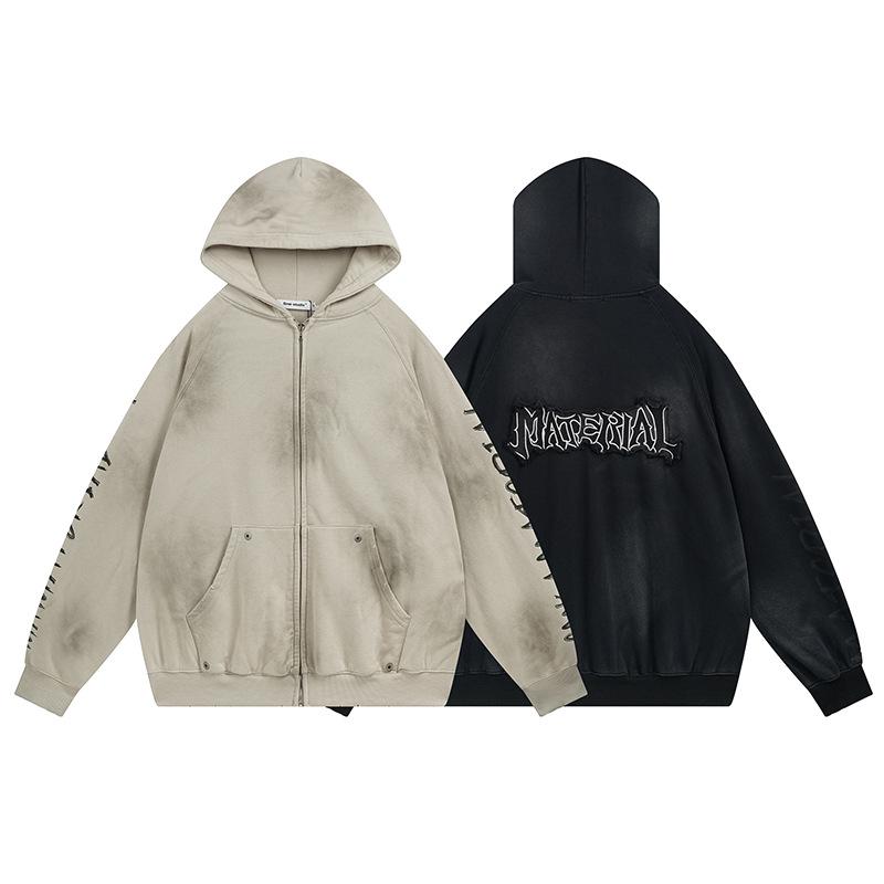 パーカー メンズ ボンネット付き添い人 長袖 トップス 綿原料品 85% ?松 手合い 刺しゅう 工業 貼布 かざり付ける 明線 隠し 拉? 襟元 セットアップ 風 美式 レトロ 風 秋冬 時期 冬 向け 休? 一こま 英字 行動様式 若い者 向け 杏色 黒