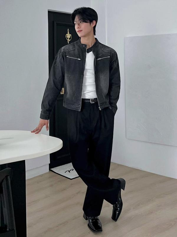 トップス メンズ 春服 ジャケット カジュアル 紳士服 ファッション おしゃれ きれいめ ?松 立襟 デニム ジャケット アウター 春物 春用 男性用 紳士 男性用｜リメイクバディー