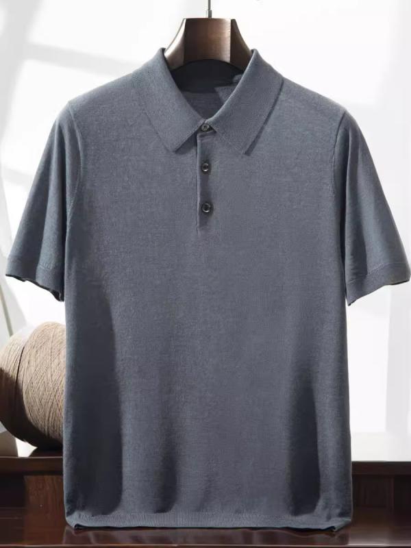 POLOプルオーバー メンズ 半袖 薄っぺら 夏 絨毛 心地好い 通気性原材料 当たること冷感