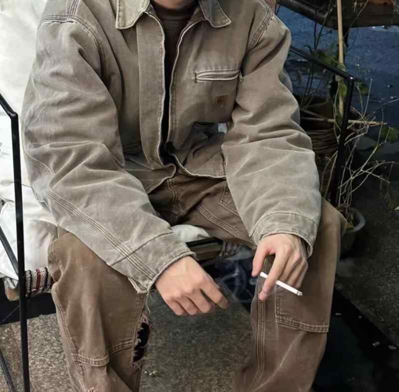 上衣 帆布 洗いもの工業 メンズ 成人男性用 ゆったり ファスナー アウター 心地よい 秋