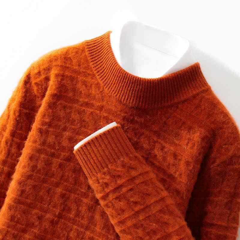 メンズ 秋冬 編み物 スウェーター 半ハイネック ジャカード 朦々たる 羊毛 カシミール 商行為 心地好い ゆったり トップス