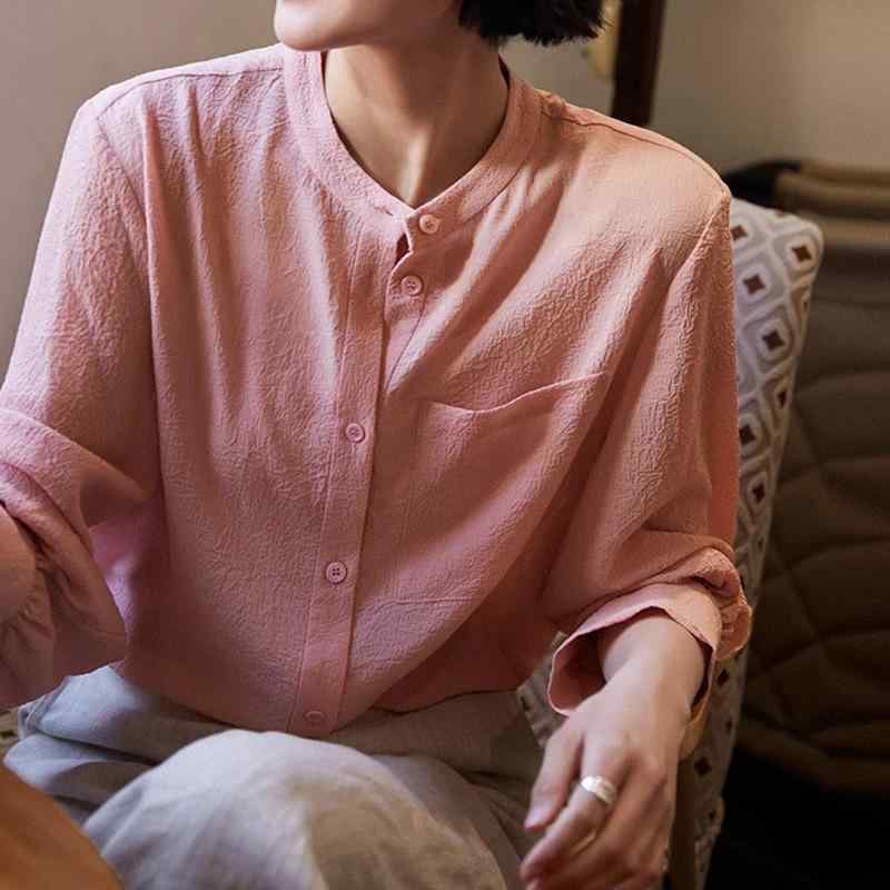 シャツ 高?感シャツ マカロンカラー 灯籠袖 薄手 法式 通勤風 通勤風 春夏｜リメイクバディー