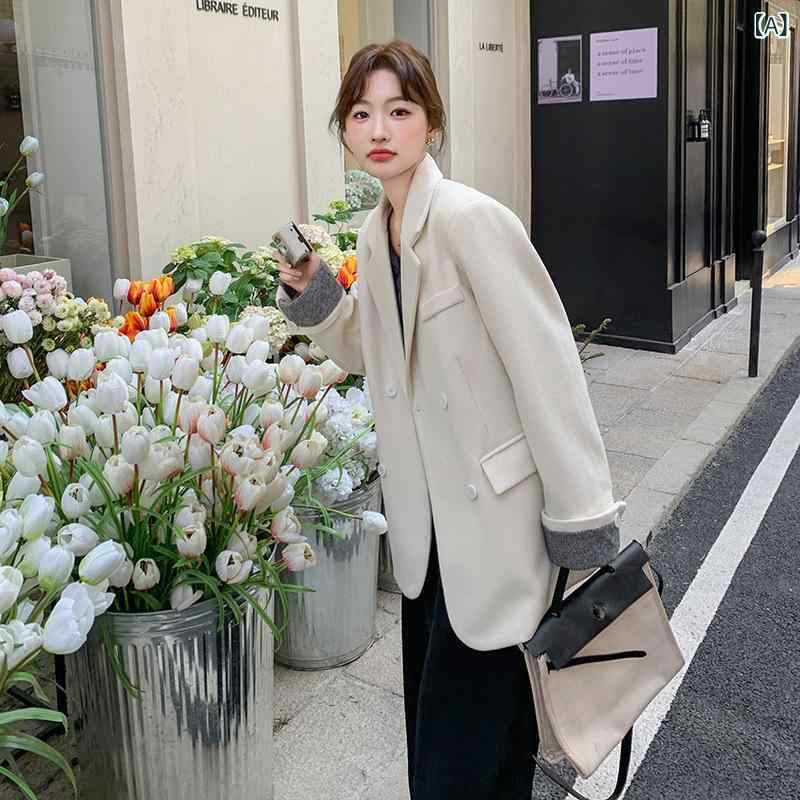 韓国 系 chic 米の 真っ白い 心地よい 背広の お上さん 2025 春の 新型 精神状態 分かりやすいで 御前上等 感の ある 背広