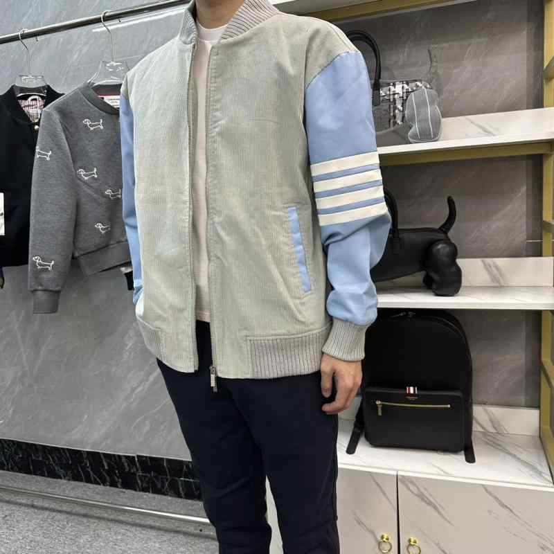 ジャケット メンズ レディース 男女兼用 棒球服 野球服 ジャンパー ブルゾン アウター 立ち襟 スタンドカラー 細条? ストライプ 切り替え バイカラー 配色 ジッパー ジップアップ 長袖 ゆったり 100%綿 コットン｜リメイクバディー