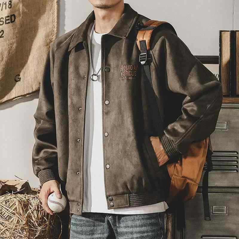 上衣 メンズ アウター スエードクロス 襟付き添い人 コーチジャケット ベイスボール服 上衣 長袖 秋冬 朦々たる 裏起毛 中綿 防寒 心地好い 濫りがわしい ゆったり レトロ ヴィンテージ風 通い 馬鹿でかい大きさ 生あたたかい 黒 灰緑