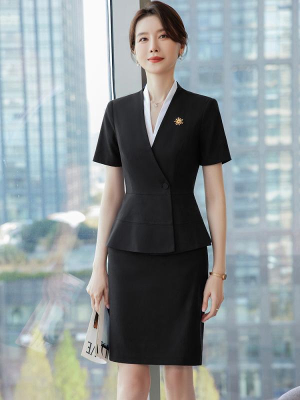 セットアップ レディース 事務服 朱夏背広 半袖 上衣 スコート ズボン下 商行為 背広 通勤着 礼服 履歴 事務室 リクルート 就活 心地よい 2点書き割り タイトスカート スラックス 冷やりとした 伸縮性 洗える 薄墨色 黒いこと ホワイ