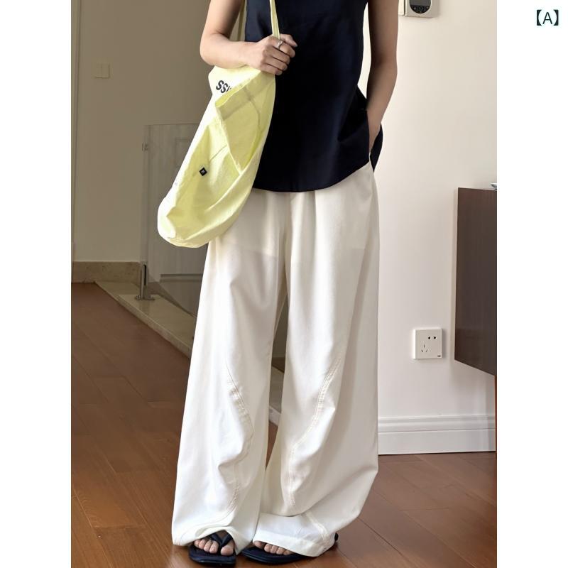 心地よいズボン下 レディース 夏物 炎節 弧形 うつり変わり ゆるい テーパードパンツ 広広としたズボン下 ロングズボン下 ボトムス ゆったり 体型押しかぶせる 美脚 酉の方角天然ゴム 薄っぺら 無地 米白 黒 デイリー