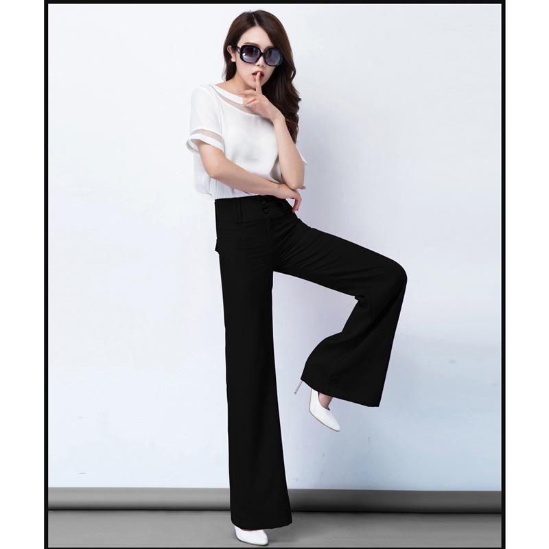 ワイドパンツ レディース 春夏 ベルボトム ブーツカットパンツ ゆったり ハイウエスト ダブルボタン 飾りボタン ロングパンツ 長ズボン 普段着 通勤 オフィス 綿麻 亜麻 リネン混 スラックス ボトムス 白 黒 ローズピンク｜リメイクバディー