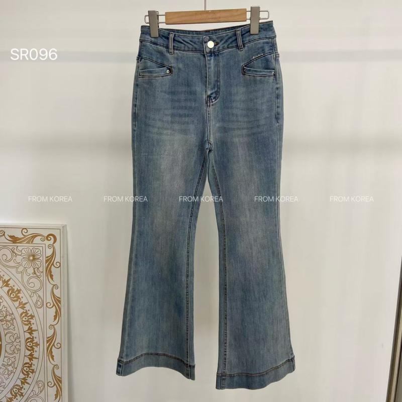 ジーンズ レディース デニムパンツ ジーパン 長ズボン ボトムス ハイウエスト 微フレア ベルボトム 伸縮性 ストレッチ 薄手 ブルー コットン 綿 カジュアル ストリート 通学 普段使い 履きやすい 美脚｜リメイクバディー