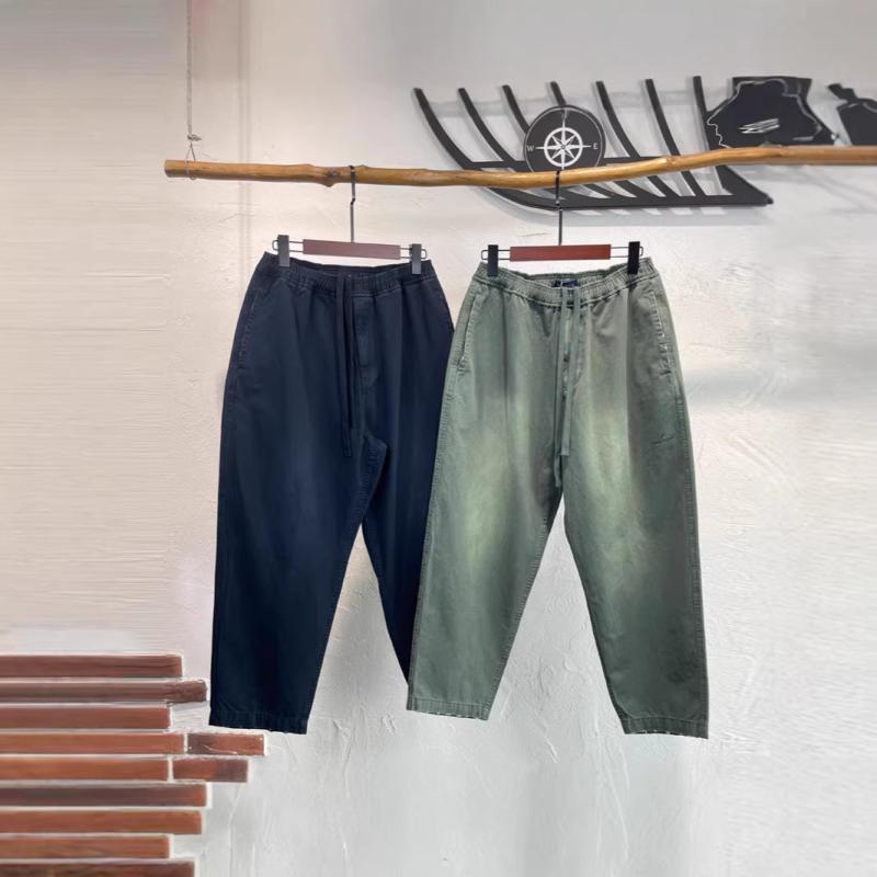 カジュアルパンツ メンズ ワークパンツ ロングパンツ ボトムス ズボン テーパードパンツ 100%綿 コットン ヴィンテージ風 日常 普段使い 通学 日常使い レトロ 刺しゅう 無地 深緑 紺色 ネイビー 快適 動きやすい｜リメイクバディー