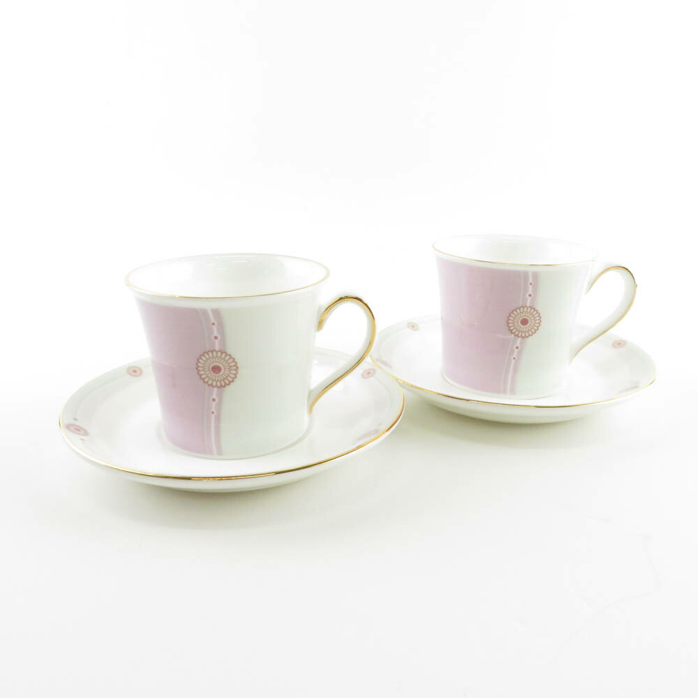 美品 BERNARDAUD LIMOGES ベルナルドリモージュ LOUVRE ルーブル カップ＆ソーサー 2客 ペア モーニング SY12680D1 美品 BERNARDAUD LIMOGES ベルナルドリモージュ LOUVRE ルーブル
