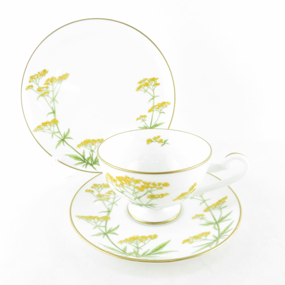 美品 IEI インペリアルエンタープライズ 「万葉の花」 をみなへし 紅茶優勝杯＆平円盤 西洋菓子皿 1仕掛ける 17糎一皿 仕掛ける ヴィンテージ 1983 SY8982D 【中古】
