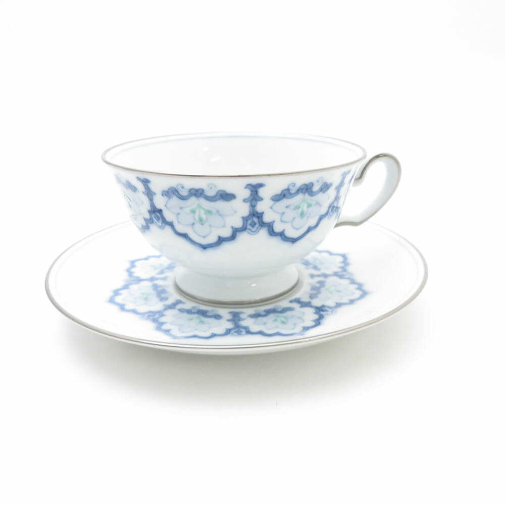 美品 OKURA 大倉陶園 呉須正倉院 カップ＆ソーサー ティー コーヒー ST169B1 【中古】