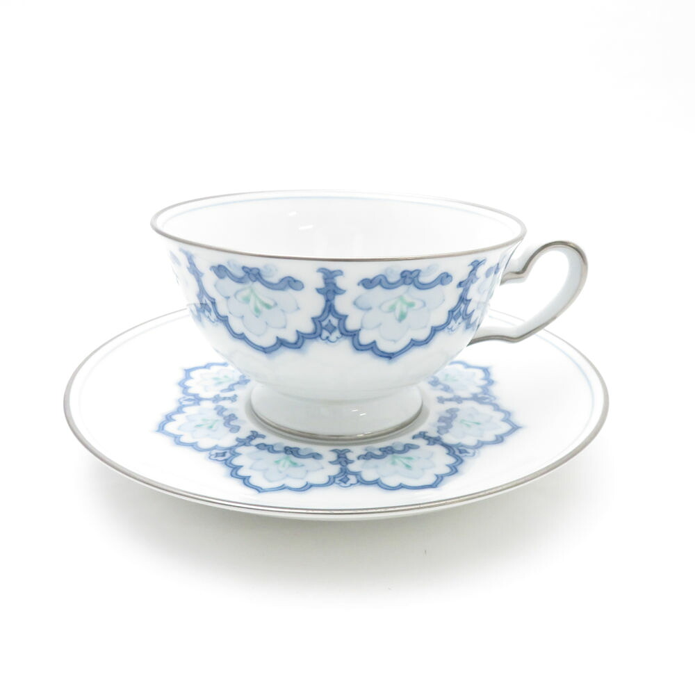美品 OKURA 大倉陶園 呉須正倉院 カップ＆ソーサー ティー コーヒー ST170B1 【中古】