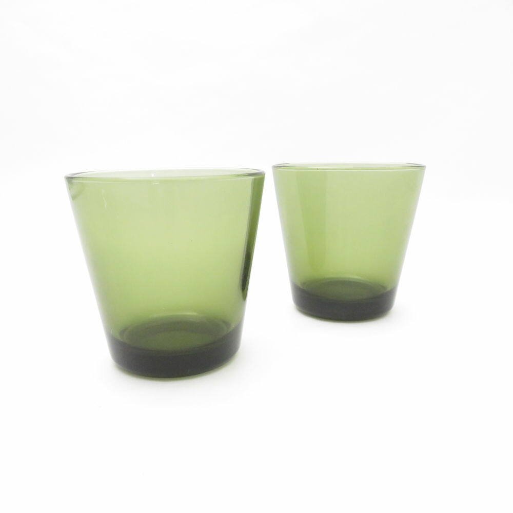 美品 iittala イッタラ Kartio カルティオ タンブラー 2点 グラス ペア コップ 北欧 フィンランド SY8931F 【中古】
